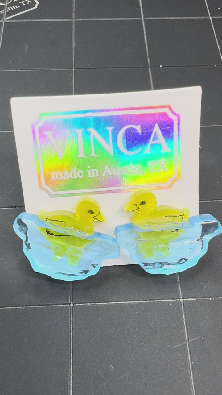 Little Duck Swimming Earrings