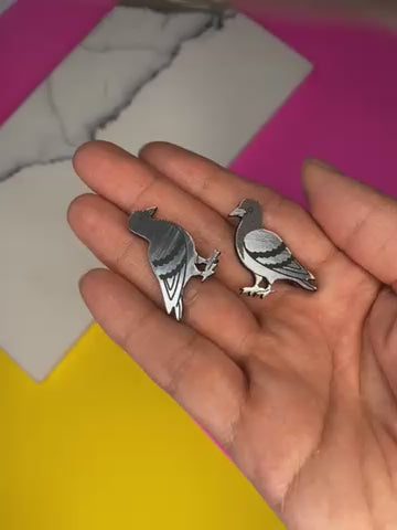 B-Grade Sky Rat Pigeon Earrings (no crystals) (bin C-105)