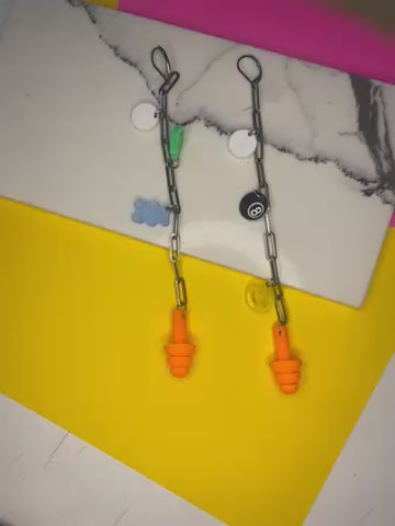 “Real Chill Daddy” Dangle Earrings/Ear Plugs Combo (bin D-1028)