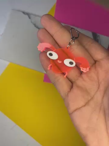 Sample Sarah’s Scribbles Uterus Dangle Earrings in Transparent Pink (bin D-1003)