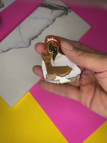 Sample Audrey Hepburn-inspired lapel pin (bin C-118)