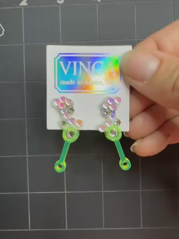 Mini bubble wand earrings - one of a kind