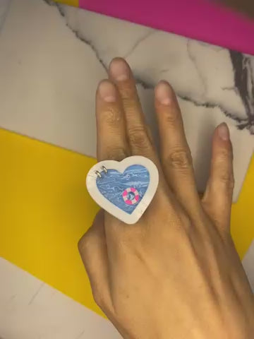Poolside Love Adjustable Ring (bin D-1030)