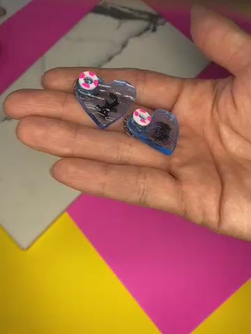 Sample I Heart Sharks Earrings (bin C-116)