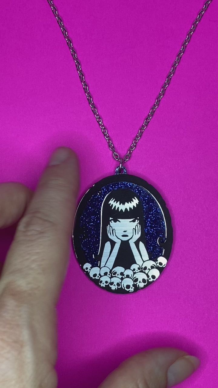 Emily The Strange Misery Loves Company B grade dark blue glitter (x-92)