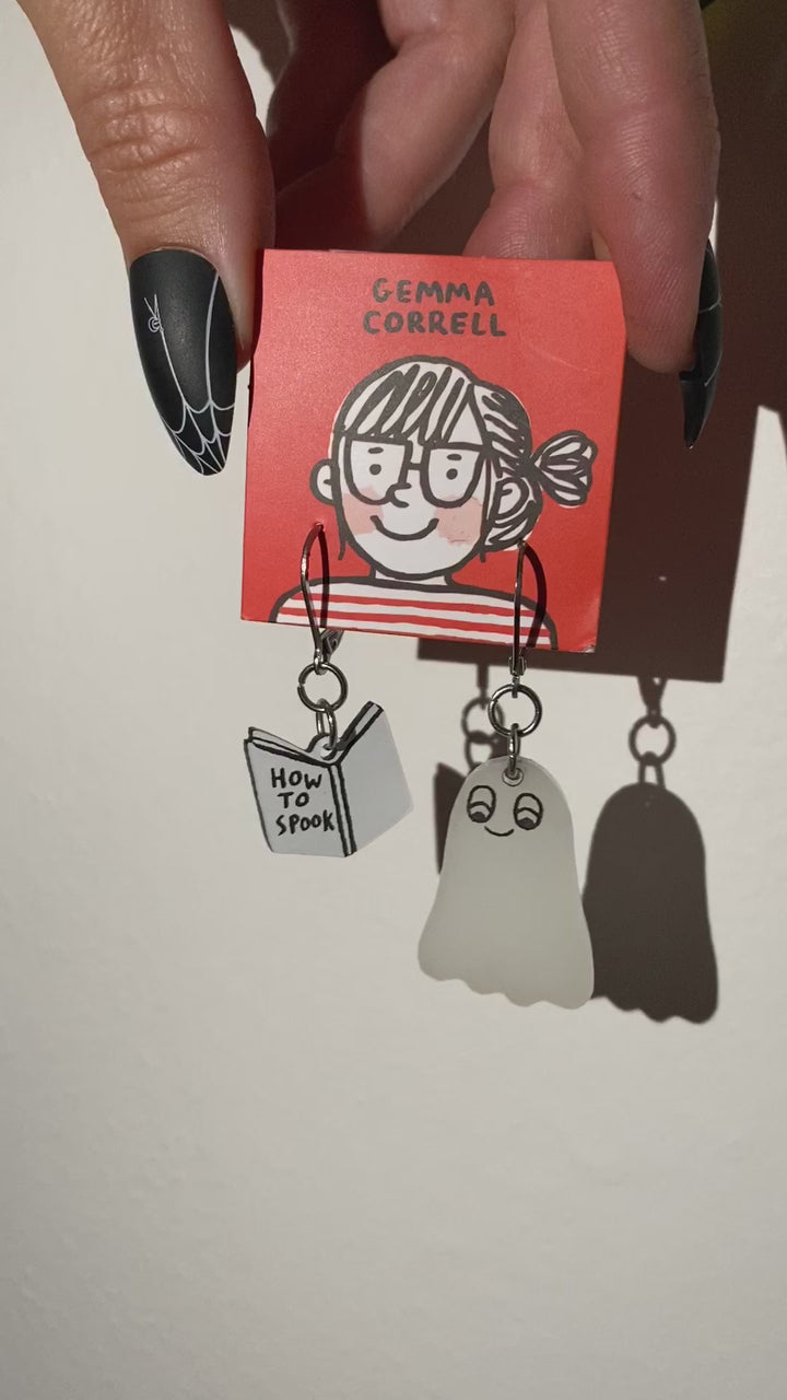 Gemma Correll How to Be Spooky Ghost Dangle Earrings