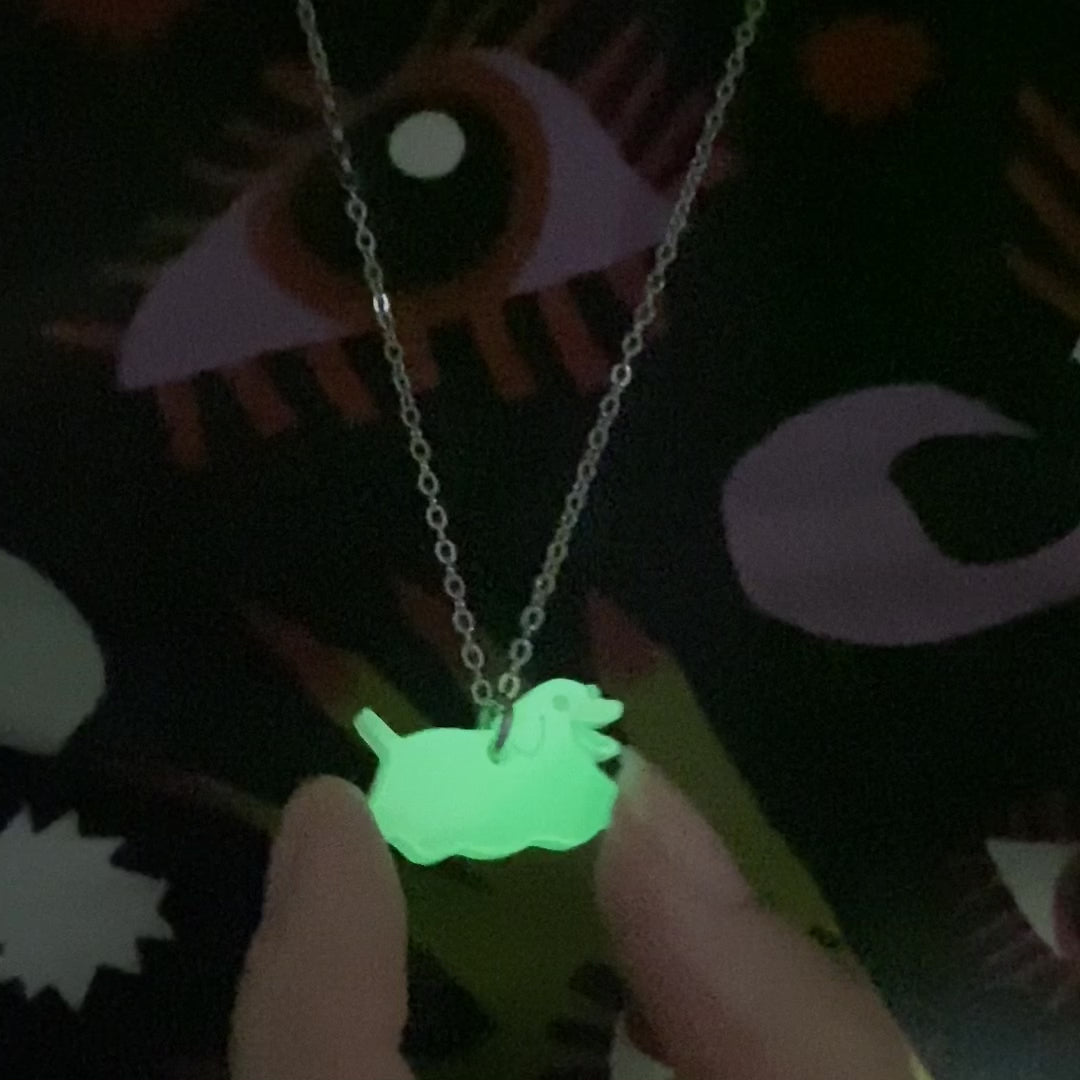 Cryptid Club Dog Ghost Necklace- GLOWS!