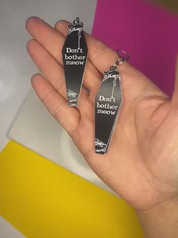 B-Grade Emily the Strange Don’t Bother Meow Dangle Earrings (bin D-1019)
