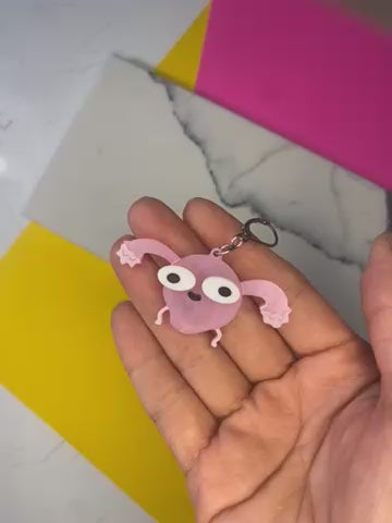 B-Grade Sarah’s Scribbles Uterus Dangle Earrings in Pearl Pink (bin D-1004)
