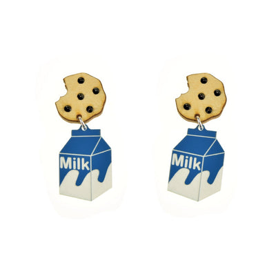 Milk and Cookie Dangle Earrings