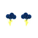 Baby Rain Cloud Earrings - Glitter Blue/Frosty Yellow