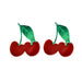 XL Solid Red Cherry Earrings