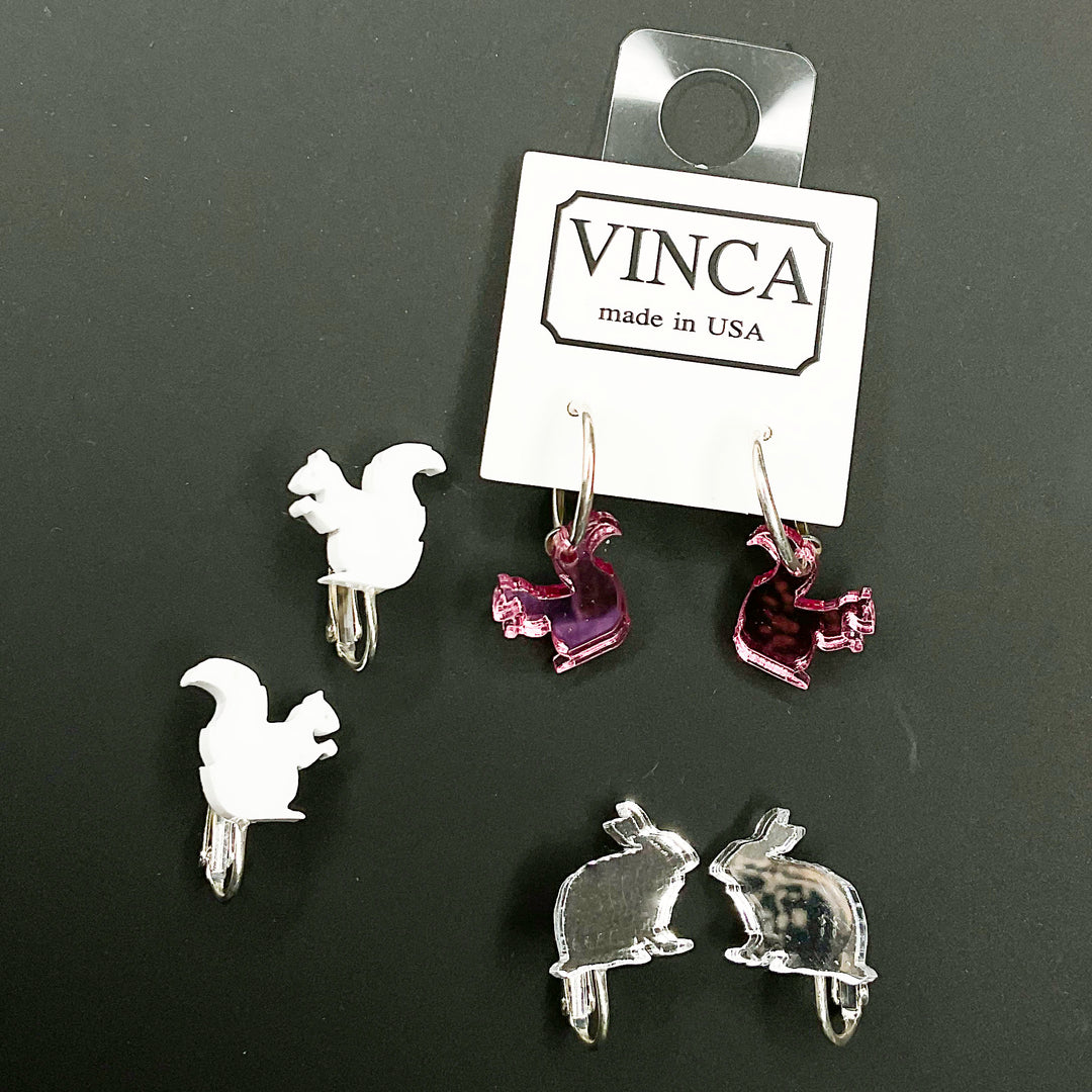 Possible contents inside a Vinca clip-on earring Mystery Bag.