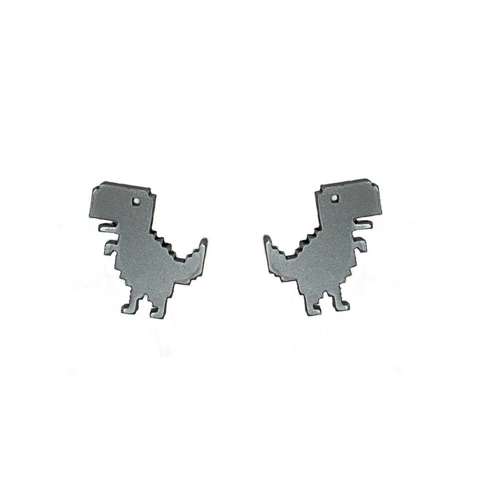 My Internet's Out!-- 8-Bit Dinosaur Earrings