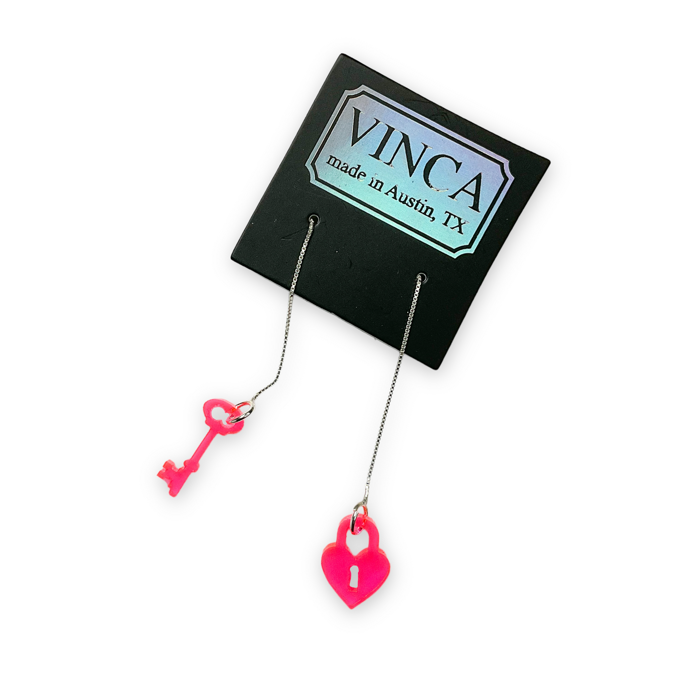 SALE! Locky For You ear threaders - clear pink