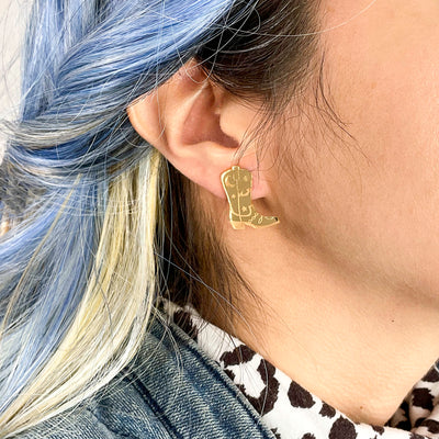 Space Cowboy Boot Earrings - Small Studs