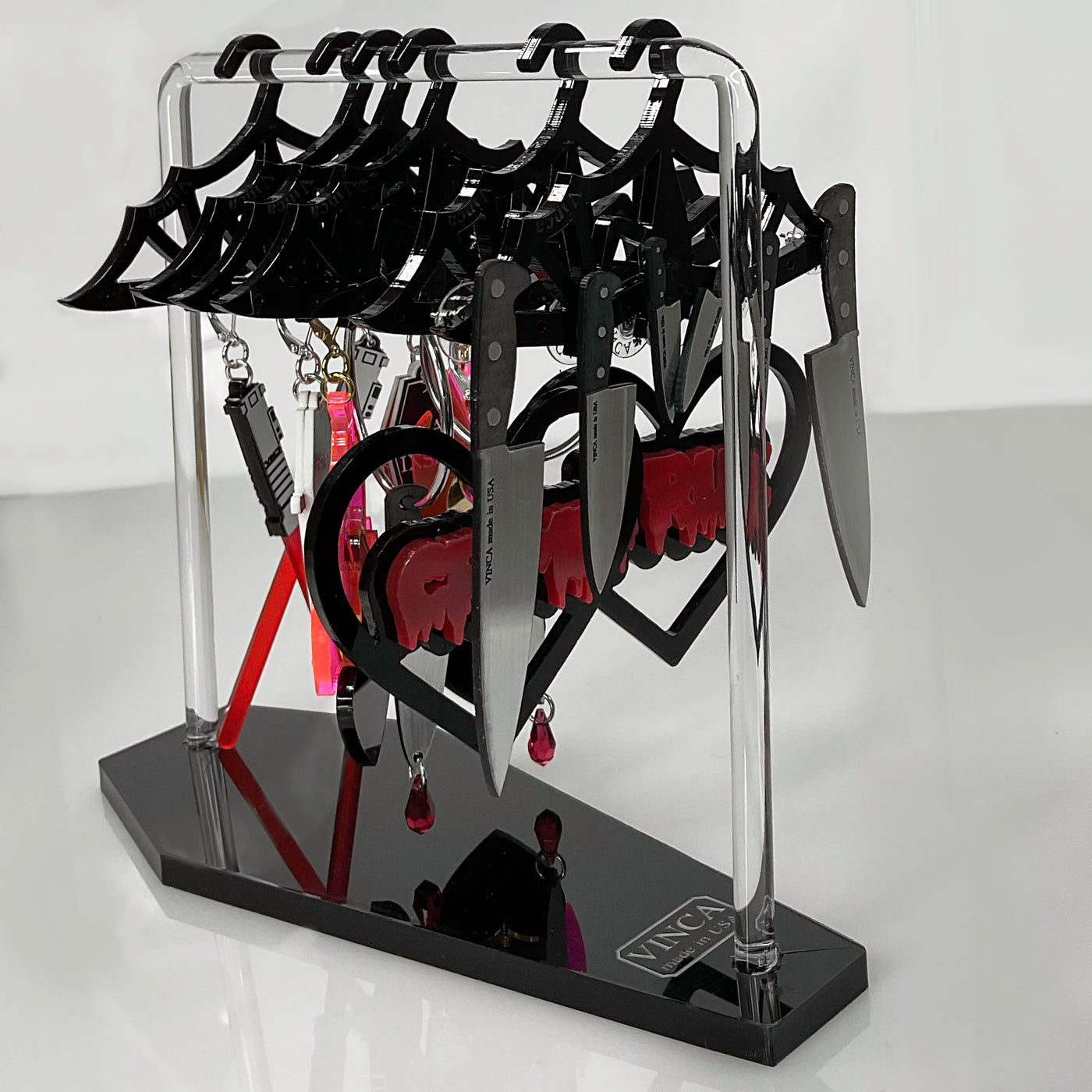 Hang in There! Adorable Dresser-Top Earring Organizer - Just Batty Hanger Style with Coffin base