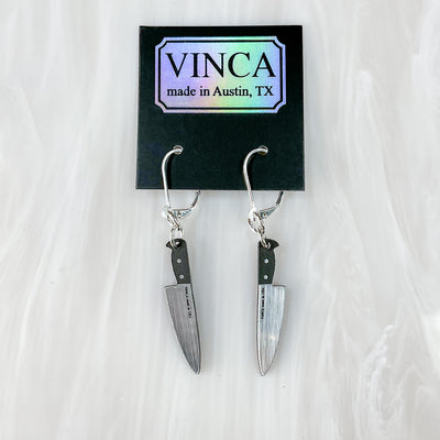 Tiny 1” Chef's Knife Dangle Earrings