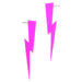 Lightning Bolt Earrings in Clear Pink