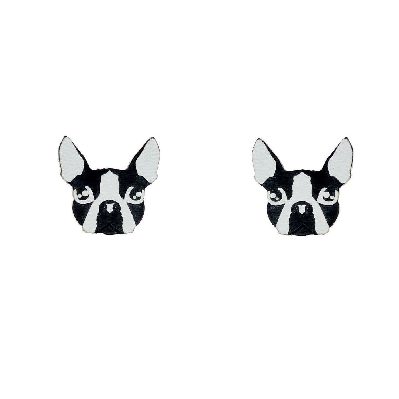 Boston Terrier Earrings in Black/White