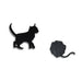 Kitten & Yarn Earrings Set of Two in Black