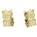 Maneki Neko Cat Studs in Mirror Gold