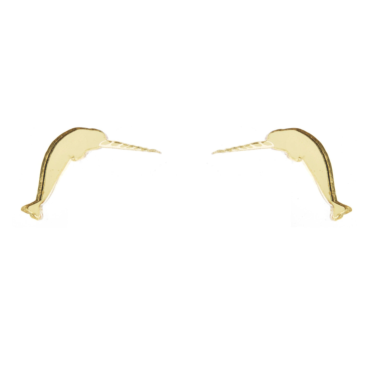 Narwhal Earrings in Mirror Gold