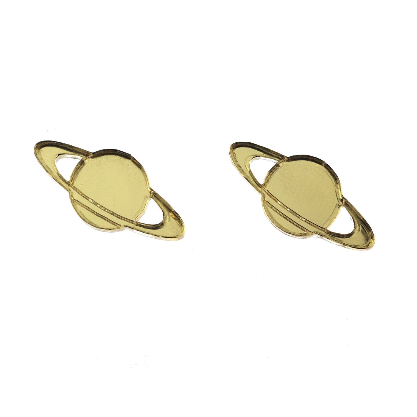 Saturn Earrings in Mirror Gold