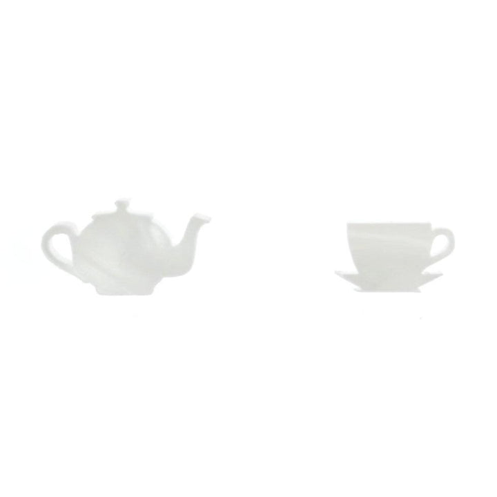 Last Chance! Tea and Cup Earrings in Pearl White