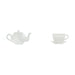 Tea and Cup Earrings in Pearl White