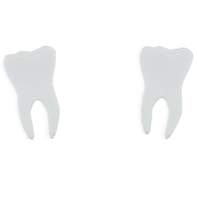 Teeth Earrings in White